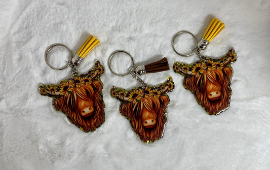 Sunflower Highland Cow